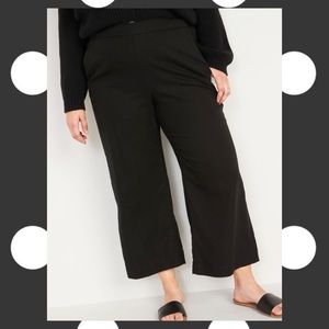 Old Navy linen-blend wide-leg crop pants in black